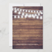 Rustic Wood Mason Jar String Lights Vrijgezellenfe Kaart (Achterkant)