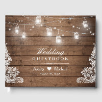 Rustic Wood Mason Jar String Lights Wedding