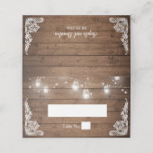 Rustic Wood Mason Jar String Lights Wedding Plaatskaartje (Buitenkant ongevouwen)