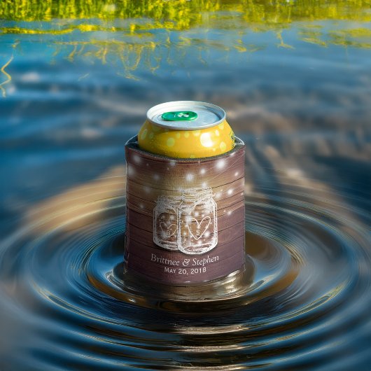 Rustic Wood Mason Jar String Lights Wedding Shower Blikjeskoeler