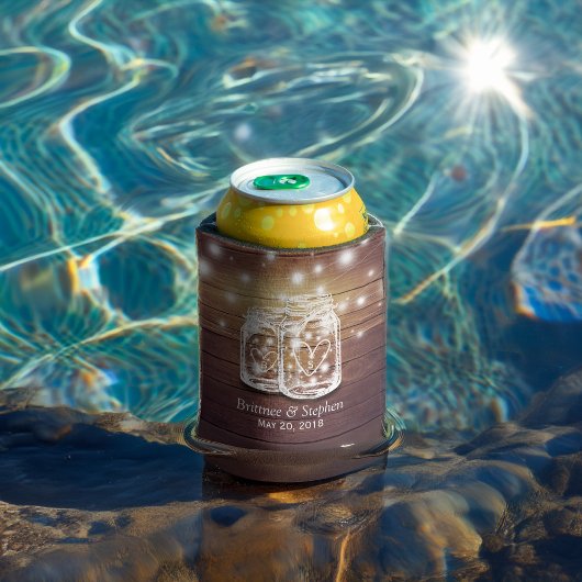 Rustic Wood Mason Jar String Lights Wedding Shower Blikjeskoeler