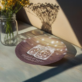 Rustic Wood Mason Jar String Lights Wedding Shower Papieren Bordje