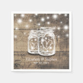 Rustic Wood Mason Jar String Lights Wedding Shower Servet (Voorkant)