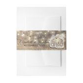 Rustic Wood Mason Jar String Lights Wedding Shower Uitnodigingen Wikkel (Voorkant Voorbeeld)