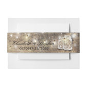 Rustic Wood Mason Jar String Lights Wedding Shower Uitnodigingen Wikkel (Voorkant Voorbeeld)