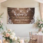 Rustic Wood Mason Jar String Lights Wedding Spandoek