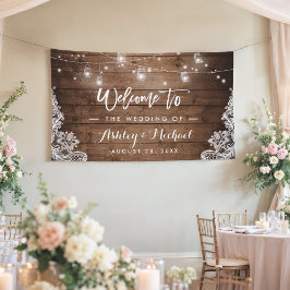 Rustic Wood Mason Jar String Lights Wedding Spandoek