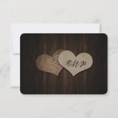 Rustic Wood Mason Jar Wedding RSVP Kaart (Achterkant)
