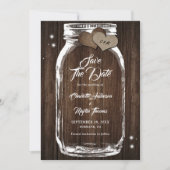 Rustic Wood Mason Jar Wedding Save the Date (Voorkant)