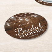 Rustic Wood Mason Jars and Lights Vrijgezellenfees Ronde Kartonnen Onderzetter (Gebogen)