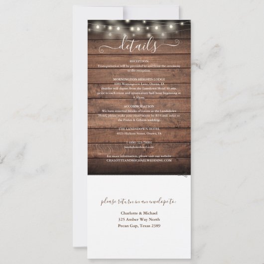 Rustic Wood Mason Jars lichten allemaal in één bru Kaart (Achterkant)