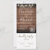 Rustic Wood Mason Jars lichten allemaal in één bru Kaart (Voorkant)