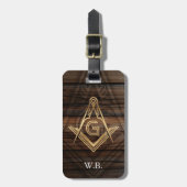 Rustic Wood Masonic Bagagelabels | Freemason Gifts (Voorkant verticaal)