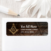 Rustic Wood Masonic Return Address Labels (Insitu)