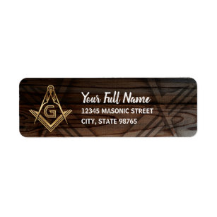 Rustic Wood Masonic Return Address Labels