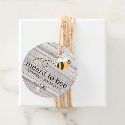 Rustic Wood Meant to be Wedding Bedankt Bedankjes Labels (In situ)