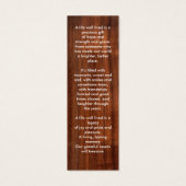 Rustic Wood Memorial Funeral Kaart Bladwijzer (Achterkant)