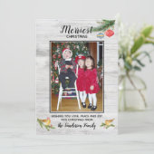 Rustic Wood Merriest kerstNatuur Foto (Staand voorkant)