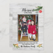 Rustic Wood Merriest kerstNatuur Foto (Voorkant / Achterkant)