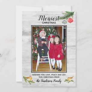 Rustic Wood Merriest kerstNatuur Foto