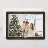 Rustic Wood Merry and Bright Photo Christmas Feestdagenkaart (Achterkant)