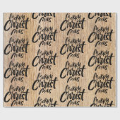 Rustic Wood Merry Christmas Christelijk Christ Cadeaupapier (Vlak)