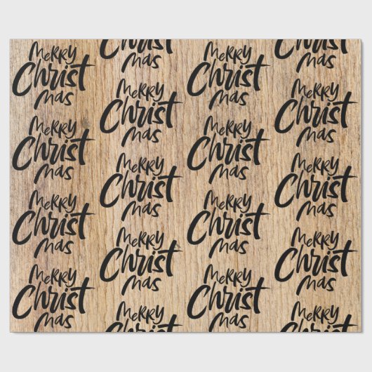 Rustic Wood Merry Christmas Christelijk Christ Cadeaupapier (Vlak)