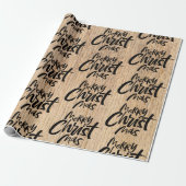Rustic Wood Merry Christmas Christelijk Christ Cadeaupapier (Uitgerold)