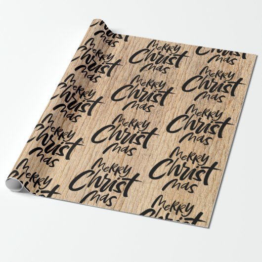 Rustic Wood Merry Christmas Christelijk Christ Cadeaupapier (Uitgerold)