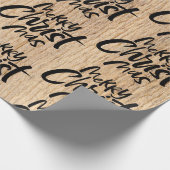 Rustic Wood Merry Christmas Christelijk Christ Cadeaupapier (Hoek)