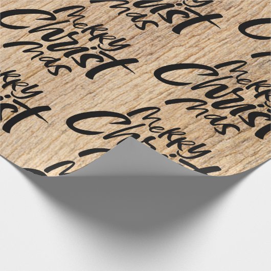 Rustic Wood Merry Christmas Christelijk Christ Cadeaupapier (Hoek)