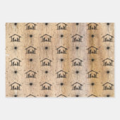 Rustic Wood Merry CHRISTmas Geboorte Christenen Inpakpapier Vel (Voorkant 2)
