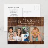 Rustic Wood Merry Christmas Photo Holiday Moving   Aankondigingskaart (Voorkant / Achterkant)