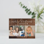 Rustic Wood Merry Christmas Photo Holiday Moving   Aankondigingskaart (Staand voorkant)