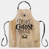 Rustic Wood Merry CHRISTmas Woodland Christelijk Schort (Voorkant)