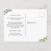 Rustic Wood Merry kerst 3 Fotovakantie Aankondigingskaart (Achterkant)