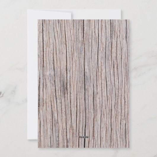 Rustic Wood Merry kerstfamilie 4 Foto Collage Feestdagenkaart (Achterkant)