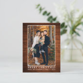 Rustic Wood Merry-kerstfoto Briefkaart (Staand voorkant)