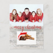 Rustic Wood Merry kerstfoto - Briefkaart (Voorkant)