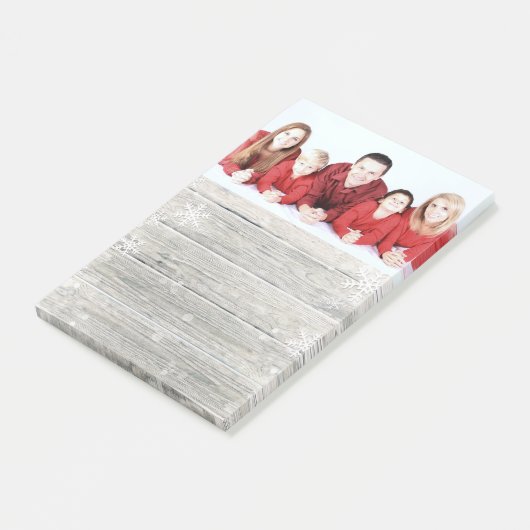 Rustic Wood Merry kerstfoto - Post-it® notes (Schuin)