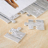 Rustic Wood Merry kerstfoto - Puzzle Legpuzzel (Zijkant)