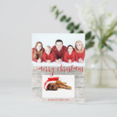 Rustic Wood Merry-kerstfotokaart Feestdagenkaart (Staand voorkant)