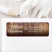 Rustic Wood Merry kerstretour Label (Insitu)