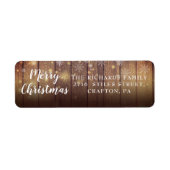 Rustic Wood Merry kerstretour Label (Voorkant)
