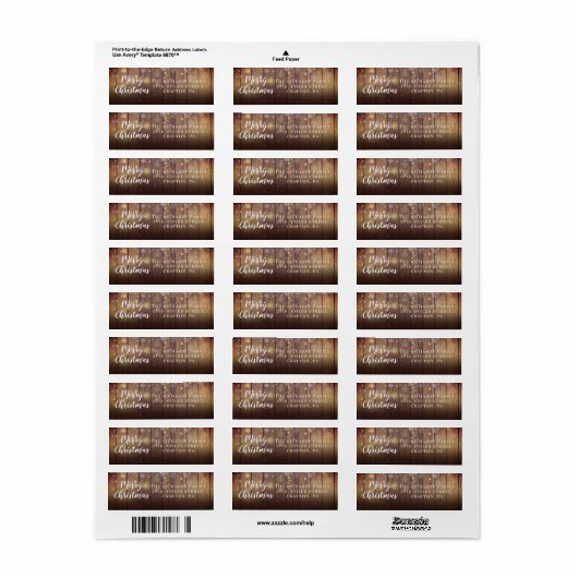 Rustic Wood Merry kerstretour Label (Full Sheet)