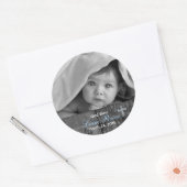 Rustic Wood met Cross Baptism Foto Ronde Sticker (Envelop)