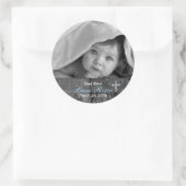 Rustic Wood met Cross Baptism Foto Ronde Sticker (Tas)