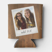 Rustic Wood met Lijst vierkant fototoestel Blikjeskoeler (Voorkant)