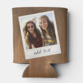 Rustic Wood met Lijst vierkant fototoestel Blikjeskoeler (Achterkant)