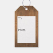 Rustic Wood met Lijst vierkant fototoestel Cadeaulabel (Achterkant)